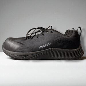 Merrell Work Shoes Mens Black Moab Flight Carbon Fiber Toe Industrial Sz 13 W